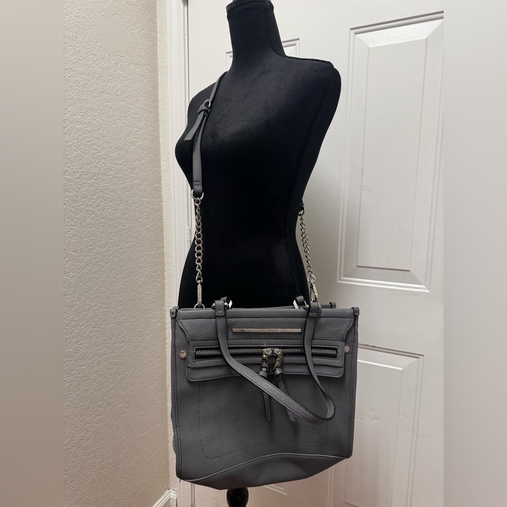 Steve Madden Gray Leather Shoulder & Crossbody Tote